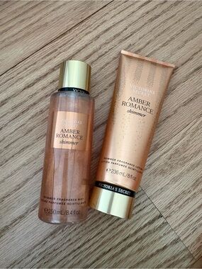 Victoria's Secret Amber Romance Shimmer Fragrance Mist & Lotion